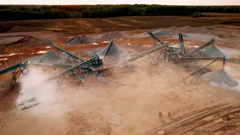 Stone crusher in mine quarry. Mining industry concept. Stock Footage 167353371