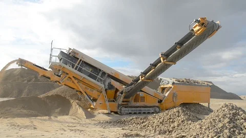 Stone crusher at the quarry Stock Footage