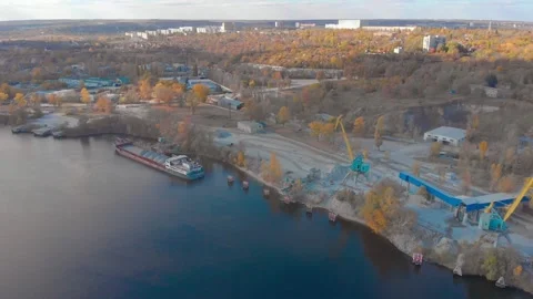 Stone Crushing Barge Stock Footage 164302560