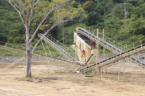 Stone crushing machine Stock Photos