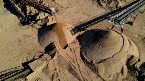 Stone crushing plant. Sand Making Plant and Belt conveyor in mining quarry. 스톡 동영상 156623952