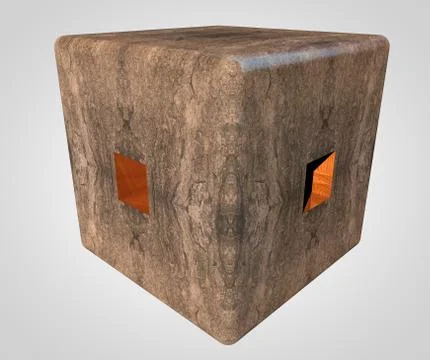Stone cube Stock Illustration