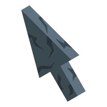 Stone cursor pointing, concept of online game or ancient tool Stock Illustration