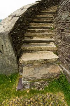 Stone curving staircase Stock Photos