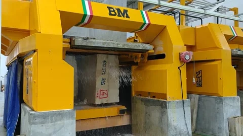 Stone cutting machine Stock Footage 157754903