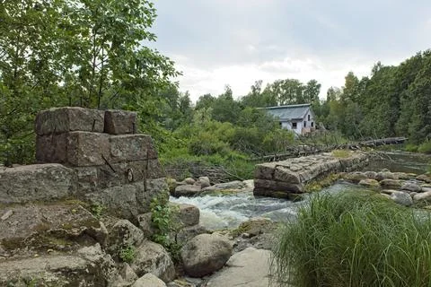 Stone dam. Foto stock