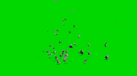 Stone Debris explosion green screen  - 3 camera perspectives 스톡 동영상 46471424