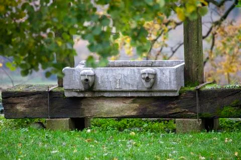 Stone decorated trough Stock Photos