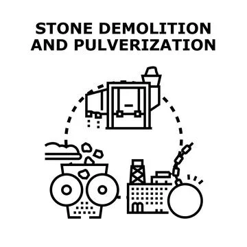 Stone demolition and pulverization concept vector illustration イラスト素材