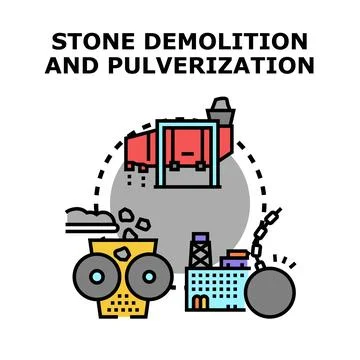 Stone demolition and pulverization concept vector illustration イラスト素材