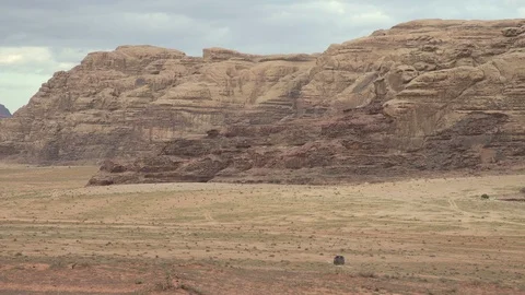 Stone desert landscape. Red rocks and sand. Stock Footage 112870437