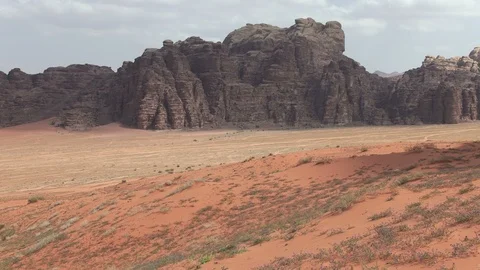 Stone desert landscape, red sand and rocks Stock Footage 112633886