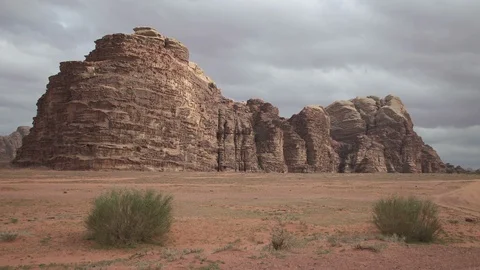 Stone desert landscape, Wadi Rum desert, Jordan Stock Footage 112761844