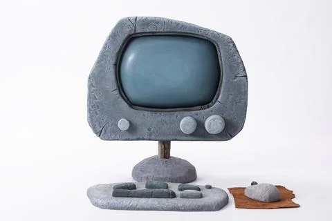 Stone Desktop Computer 스톡 사진