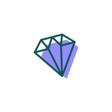 Stone, diamond, gem logo template, icon isolated elements Stock Illustration