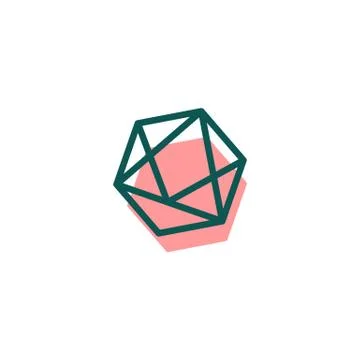 Stone, diamond, gem logo template, icon isolated elements Stock Illustration