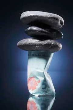 Stone on the dollar Stock Photos