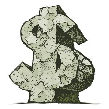Stone dollar sign 스톡 일러스트