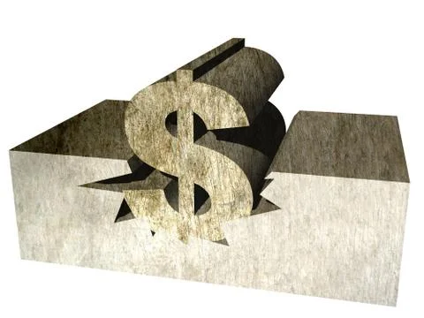 Stone Dollar Sign Stock Illustration