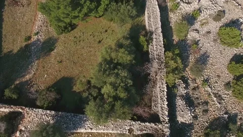 Stone drywalls from the air Stock Footage 144849448