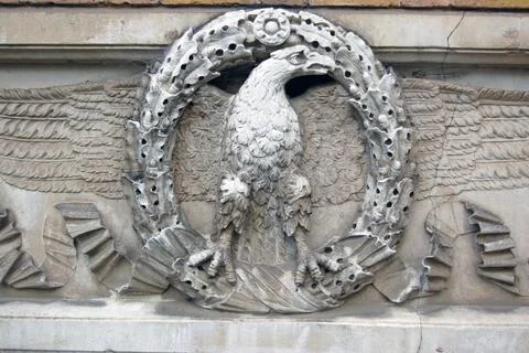 Stone eagle motif Stock Photos