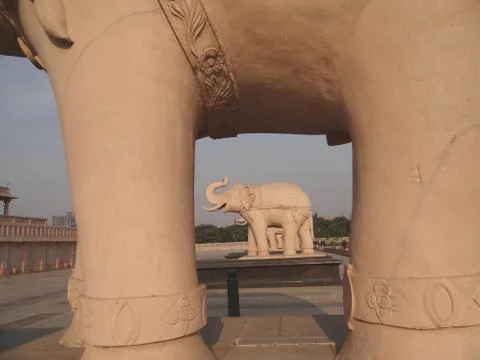 Stone elephants4 Stock Photos