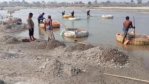 Stone Extraction and stone crushing plant in Bangladesh Stock Footage 299935018