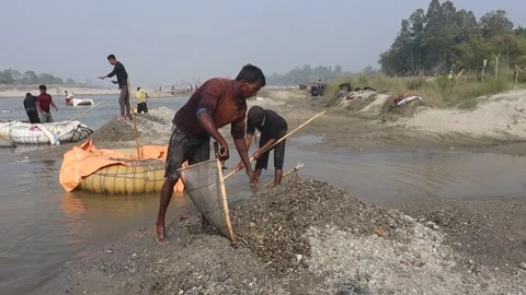 Stone Extraction and stone crushing plant in Bangladesh Stock Footage 299935086