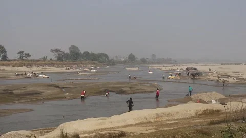 Stone Extraction and stone crushing plant in Bangladesh Stock Footage 299935168