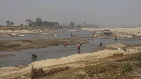 Stone Extraction and stone crushing plant in Bangladesh Stock Footage 299935192