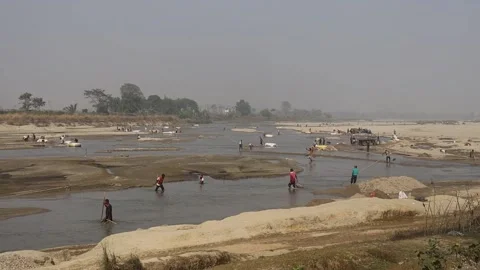 Stone Extraction and stone crushing plant in Bangladesh Stock Footage 299935194