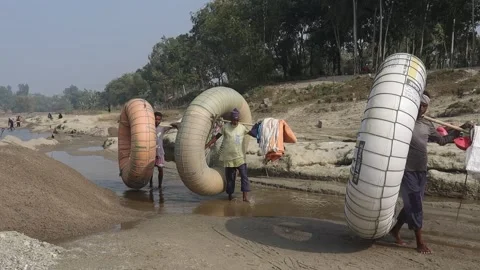 Stone Extraction and stone crushing plant in Bangladesh Stock Footage 299935455