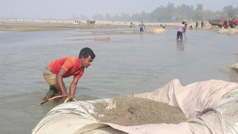 Stone Extraction and stone crushing plant in Bangladesh Stock Footage 299935522