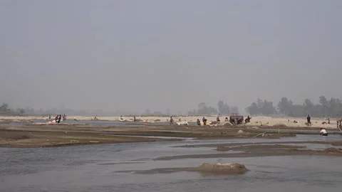 Stone Extraction and stone crushing plant in Bangladesh Stock Footage 299935524