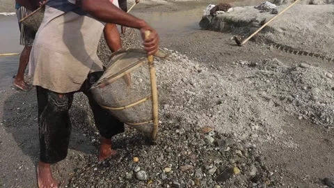 Stone Extraction and stone crushing plant in Bangladesh Stock Footage 299935586