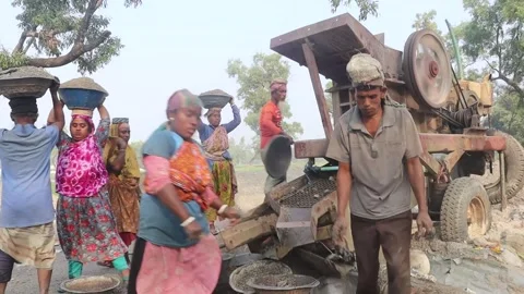 Stone Extraction and stone crushing plant in Bangladesh Stock Footage 299935688