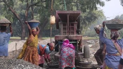 Stone Extraction and stone crushing plant in Bangladesh Stock Footage 299935782