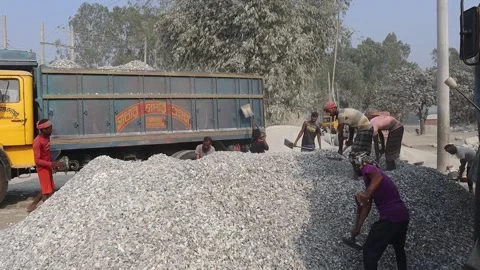 Stone Extraction and stone crushing plant in Bangladesh Stock Footage 299935889