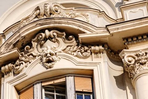 Stone facade on classical building Foto stock