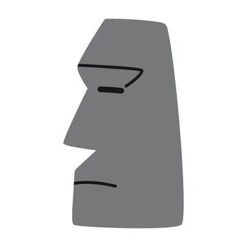 Stone Face, Easter Island Moai Statue, Emoji. Modern vector illustration is.. Stock Illustration