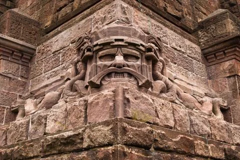 Stone face at the Kyffhaeuser monument Stock Photos