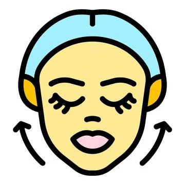 Stone face massage icon vector flat Stock Illustration