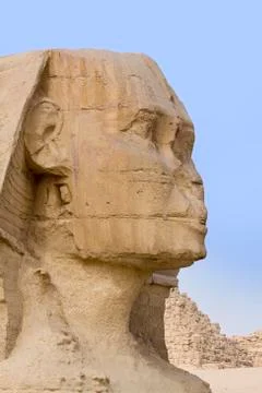 The stone face of the sphinx Stock Photos