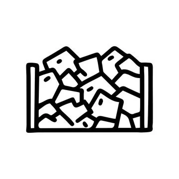 Stone fence black line vector doodle simple icon Stock Illustration