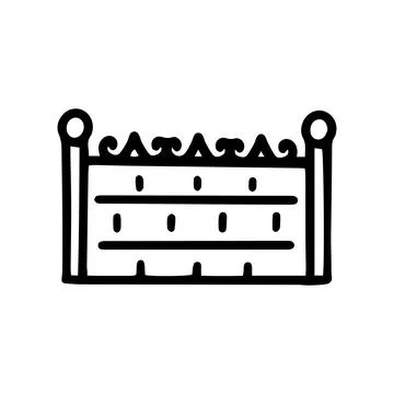 Stone fence black line vector doodle simple icon Stock Illustration