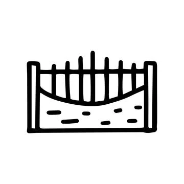 Stone fence black line vector doodle simple icon Ilustración de archivo