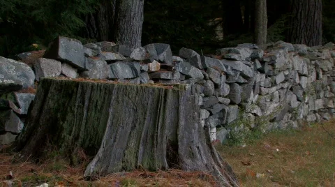 Stone Fence Stock Footage 270698