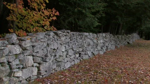 Stone Fence Stock Footage 270705