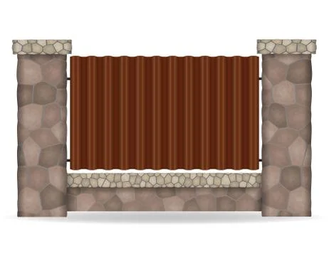 Stone fence vector illustration Stock Illustration