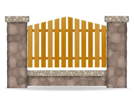 Stone fence vector illustration Stock Illustration